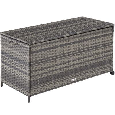 Auflagenbox mit Aluminiumgestell und Rollen 297l, 117x54x64cm grau