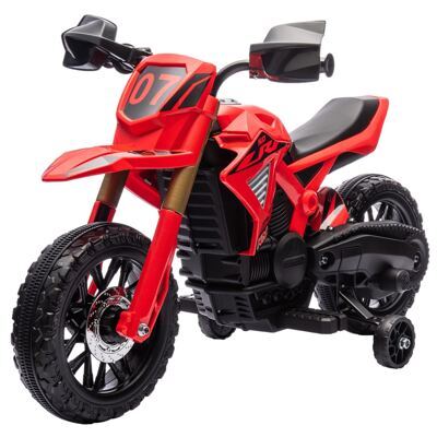 Elektro-Motorrad Kinderfahrzeug 6V mit Stützrädern 3-8 Jahre Rot