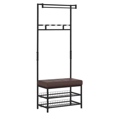 Garderobenständer Flurmöbel mit Bank und Regal 725x35x180cm