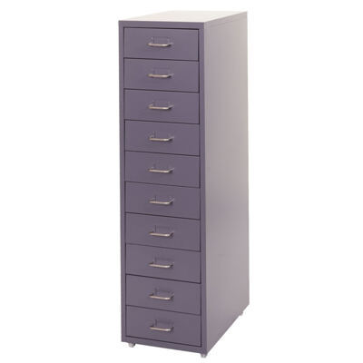 Rollcontainer Boston 10 Schubladen Stahlschrank 110x28x41cm dunkelgrau