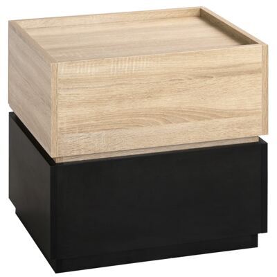 Nachttisch Levi mit Schublade 50 x 40 x 47,5cm Natur Schwarz