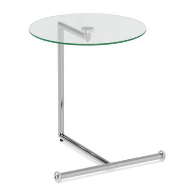 Beistelltisch Glas EVANDER rund 46 x 63 cm silber