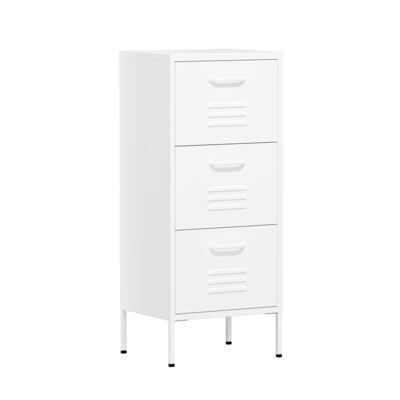 Kommode Metall KLAUS 3 Schubladen 42 x 101 cm weiss