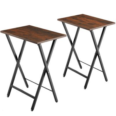 2er Set Beistelltische Phoenix klappbar Industrial dunkelbraun