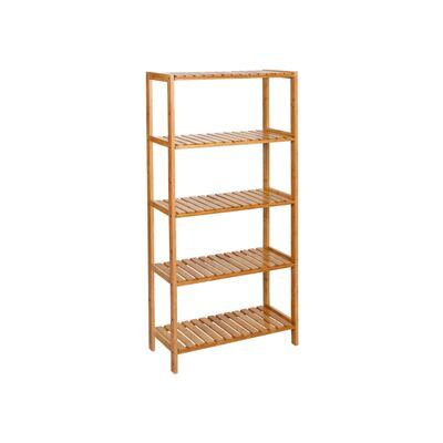 Bambusregal Badezimmerregal 5 Ablagen Verstellbar Natur