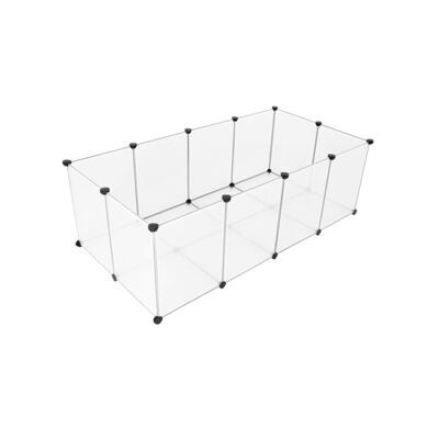 Freigehege aus Kunststoff mit Bodenplatten 143x73x46cm