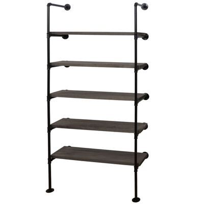 Standregal JAM-C45 Bücherregal Industriedesign 165x80x28cm grau-braun