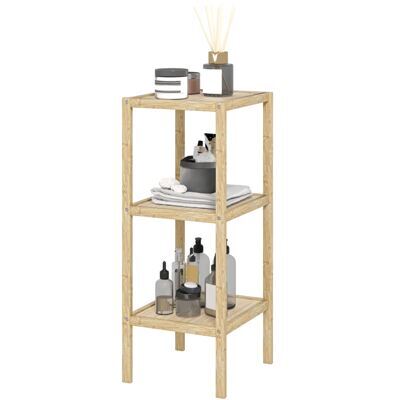 Badregal 3 Ebenen 33x31x78cm Bambus Naturholz