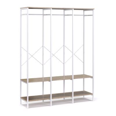 Kleiderständer Garderobe 141 x 180 cm weiss/braun