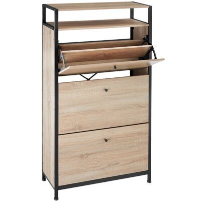 Schuhregal Industrial Holz hell, Eiche Sonoma 61 cm