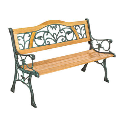 Gartenbank Kathi aus Holz und Gusseisen