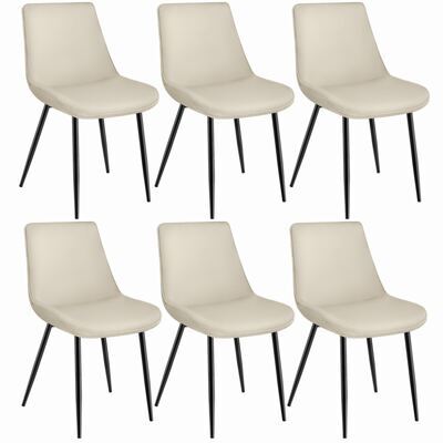 6er Set Stuhl Monroe Samtoptik creme