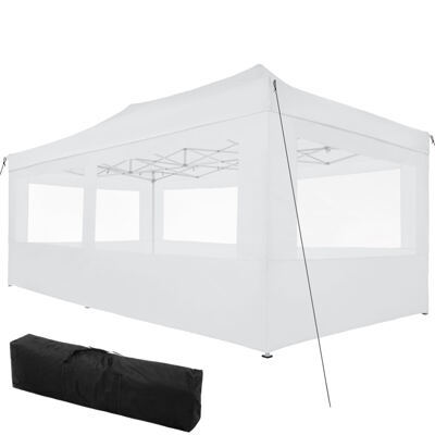 Faltbarer Garten Pavillon 3x6m mit 4 Seitenteilen weiss