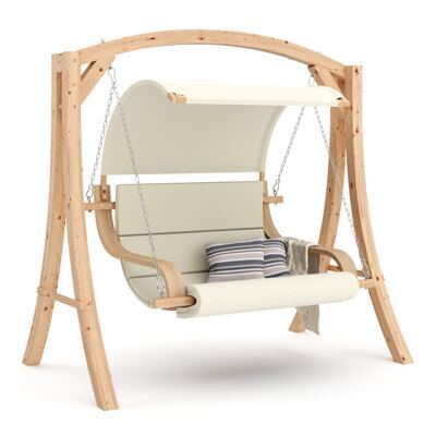 Hollywoodschaukel Holz beige/nature