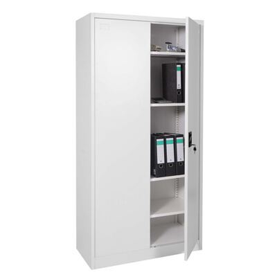 Aktenschrank Stahlschrank Büroschrank, 2 Türen 185x90cm grau