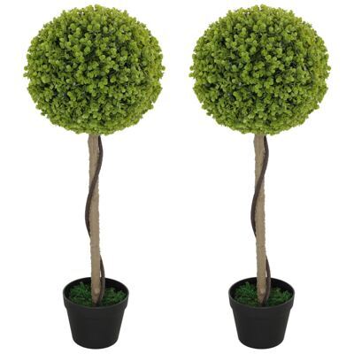 Künstlicher Eukalyptus 2er-Set 90cm hoch im Topf für Zuhause Büro Garten Grün