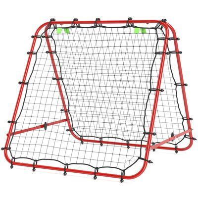 Fussball Rebounder Rückprallwand 5 Stufen Stahl Rot