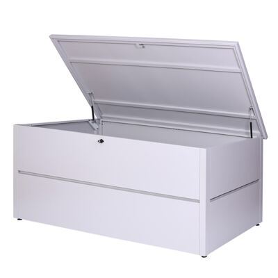 Gartentruhe Kissenbox Wasserdicht Edelstahl 69x185x85 783l hellgrau