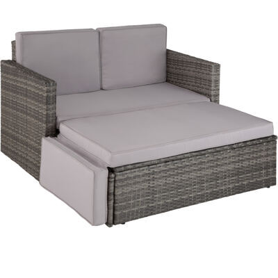 Rattan Lounge Korfu, grau