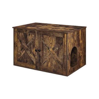 Katzenschrank Katzentoilette Vintage Design Holz Braun