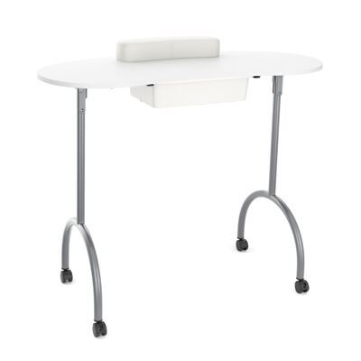 Nageltisch faltbar mit Rollen 98 x 77 x 44 cm weiss