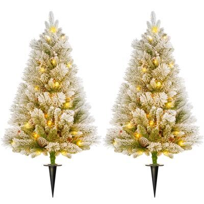 Künstlicher Weihnachtsbaum Christbaum 90cm 151 Spitzen 2er-Set 100 LEDs