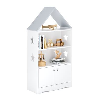 Spielzeugregal Haus DREAMYSTAR 62 x 115 cm weiss/grau