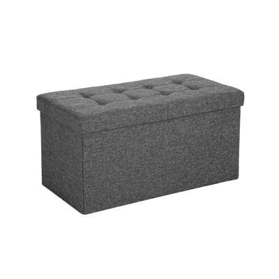 Sitzbank Stauraum kompakt 76x38x38cm Stoff Dunkelgrau
