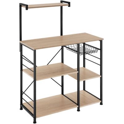 Küchenregal Crawley 90x40x131,5cm Industrial Holz hell, Eiche Sonoma