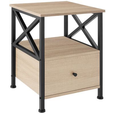Nachttisch Falkirk 40x41,5x55,5cm Industrial Holz hell, Eiche Sonoma
