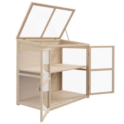 Frühbeet 2-stufig 103x61x103cm aus Holz Natur