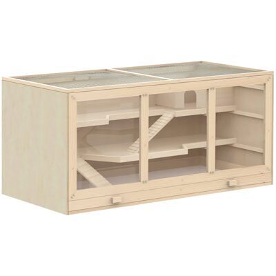 Hamsterkäfig 115x57x55cm Naturholz