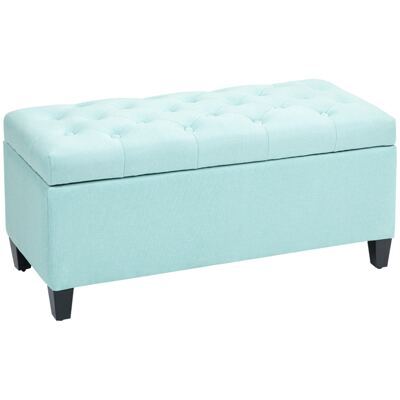 Sitzbank mit Stauraum leinenartiges Polyester 100x40x44cm Grün