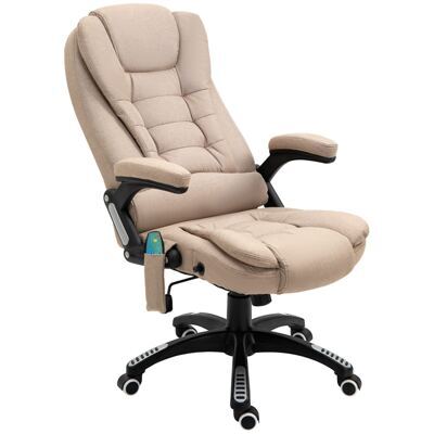 Bürostuhl mit Vibrationsmassage Heiz- & Liegefunktion ergonomisch Braun