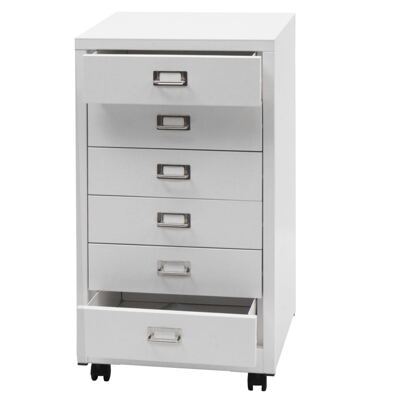 Rollcontainer JAM-L49 Aktenschrank Metall 75x40x41cm 6 Schubladen