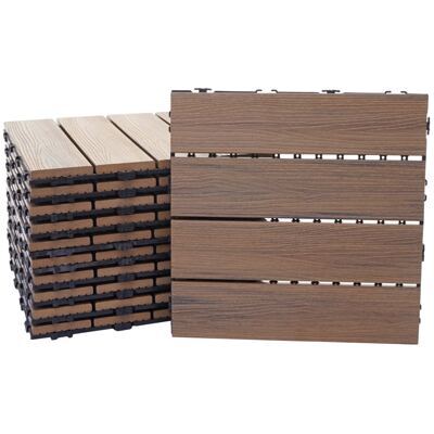 WPC Gartenfliese 1m2 JAM-E20 Holzoptik 11x je 30x30cm