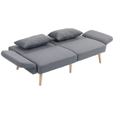 3er Sofa Gästebett Doppelbett 170x83x80cm Grau