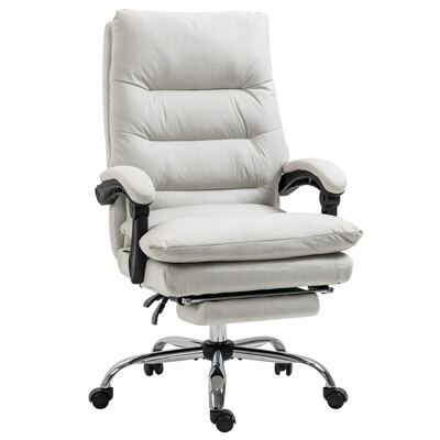 Bürostuhl 135° neigbar Massagefunktion 120kg Cremeweiss