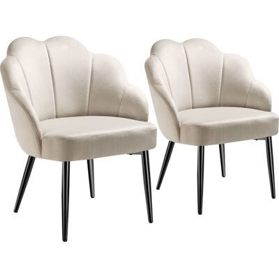 Cocktailsessel Hellen crème/schwarz 2er Set