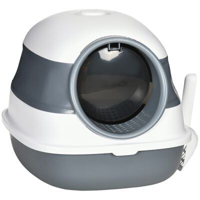 Katzenzubehör geruchshemmend hygienisch kompakt Weiss & Grau