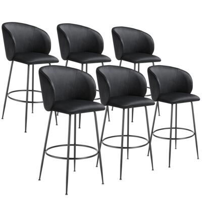 Barstuhl Luana schwarz/schwarz 6er Set