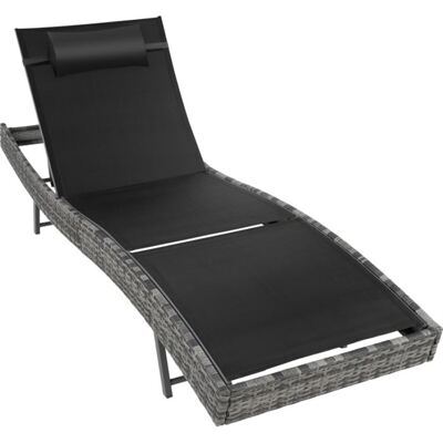Rattan Sonnenliege Moana grau-meliert
