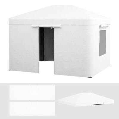 Ersatzdach wasserdicht 2 Seitenwände Pavillon-Zubehör Weiss