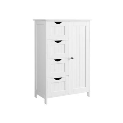Badezimmerschrank mit Einzeltür und Schubladen weiss