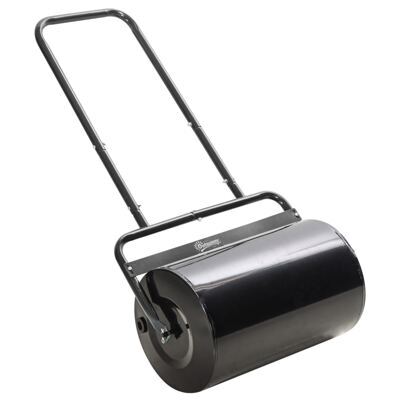 Rasenwalze Gartenwalze mit U-Griff 38L für Wasser und Sand Metall Schwarz