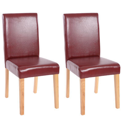 2x Esszimmerstuhl Littau rot-braun helle Beine