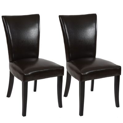 2x Esszimmerstuhl Chesterfield Stuhl Nieten braun dunkle Beine