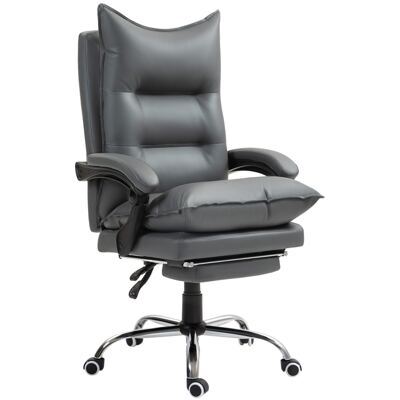 Bürostuhl Liegefunktion ergonomisch mit Fussstütze Dunkelgrau