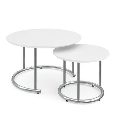 Beistelltisch SUZON rund 2-teilig weiss