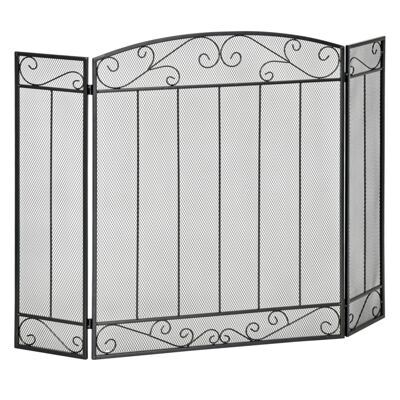 Kaminschutzgitter 105x805cm klappbar aus Stahl Schwarz